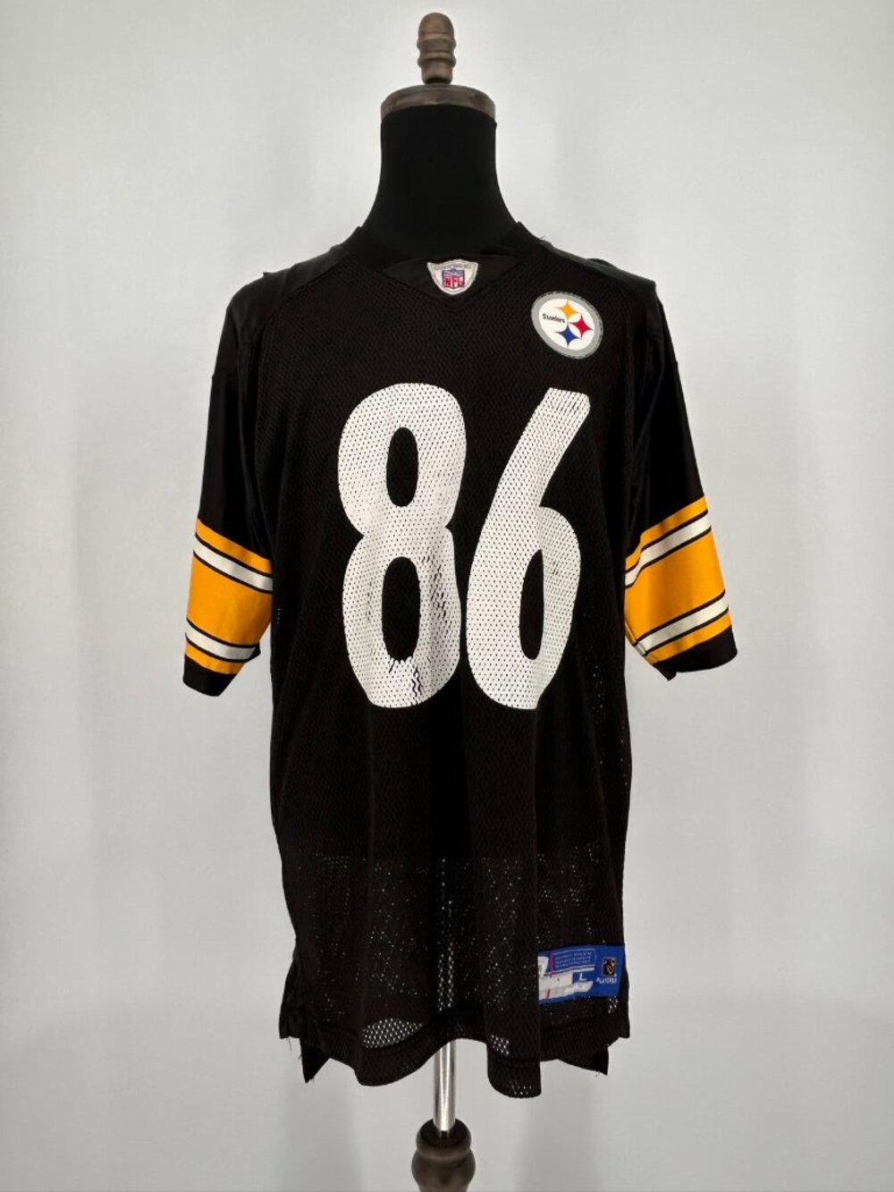 Reebok Hines Ward #86 Pittsburgh Steelers NFL Equipment Jersey Black Mens Large